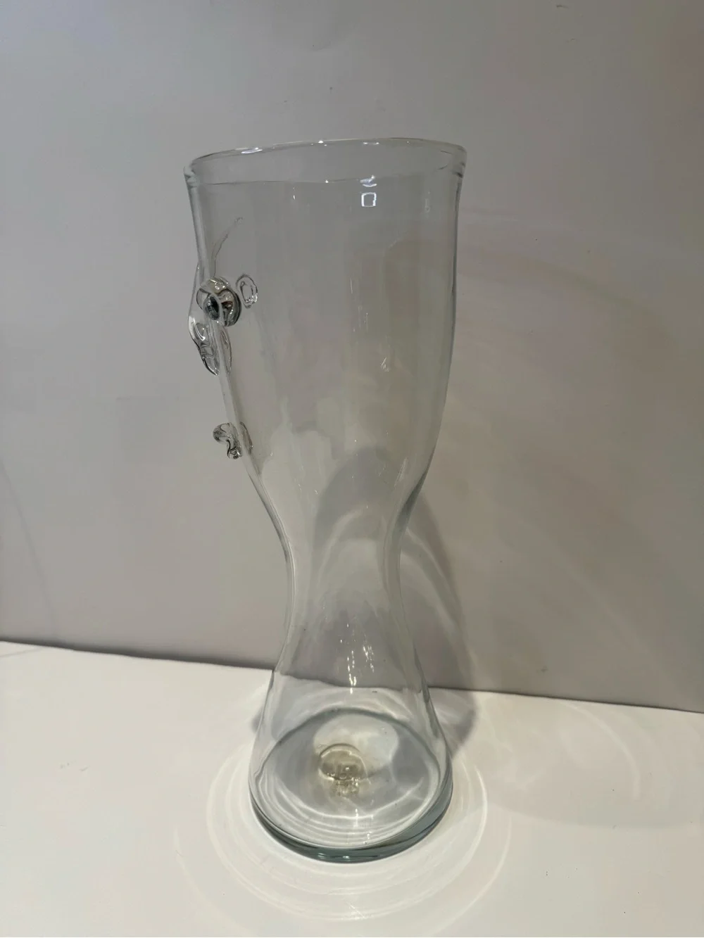 Modern Abstract Line Art Glass Face Vase / Sculpture